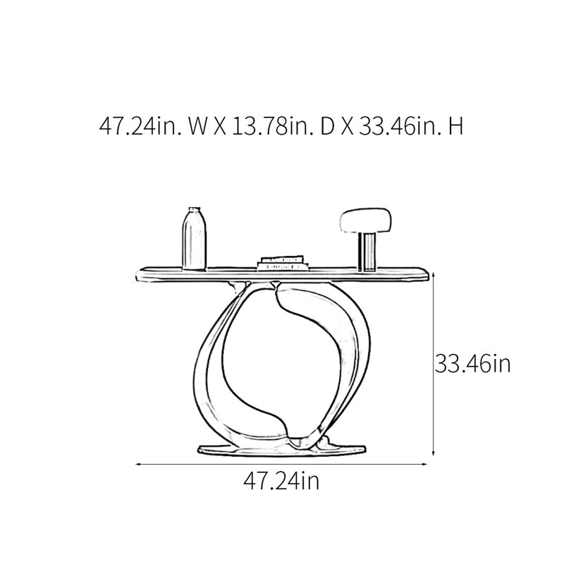Console Modern Luxury Art, H 33,46 po x l 47,24 po x P 13,78 po