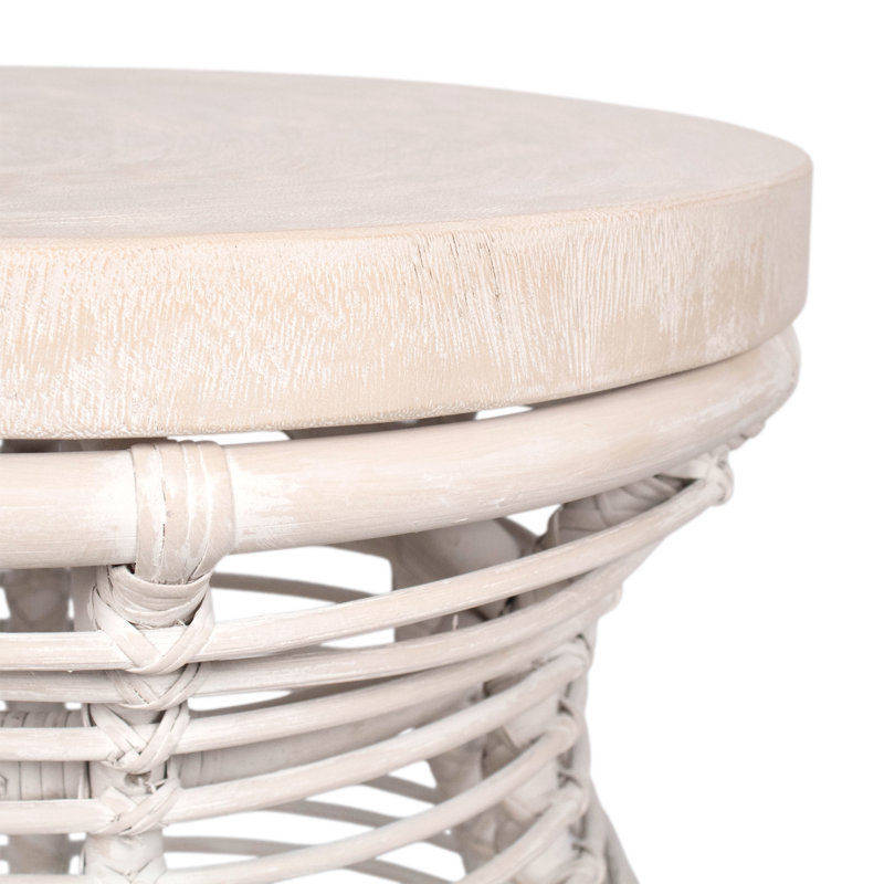 Table de bout en rotin Lottie, Beige