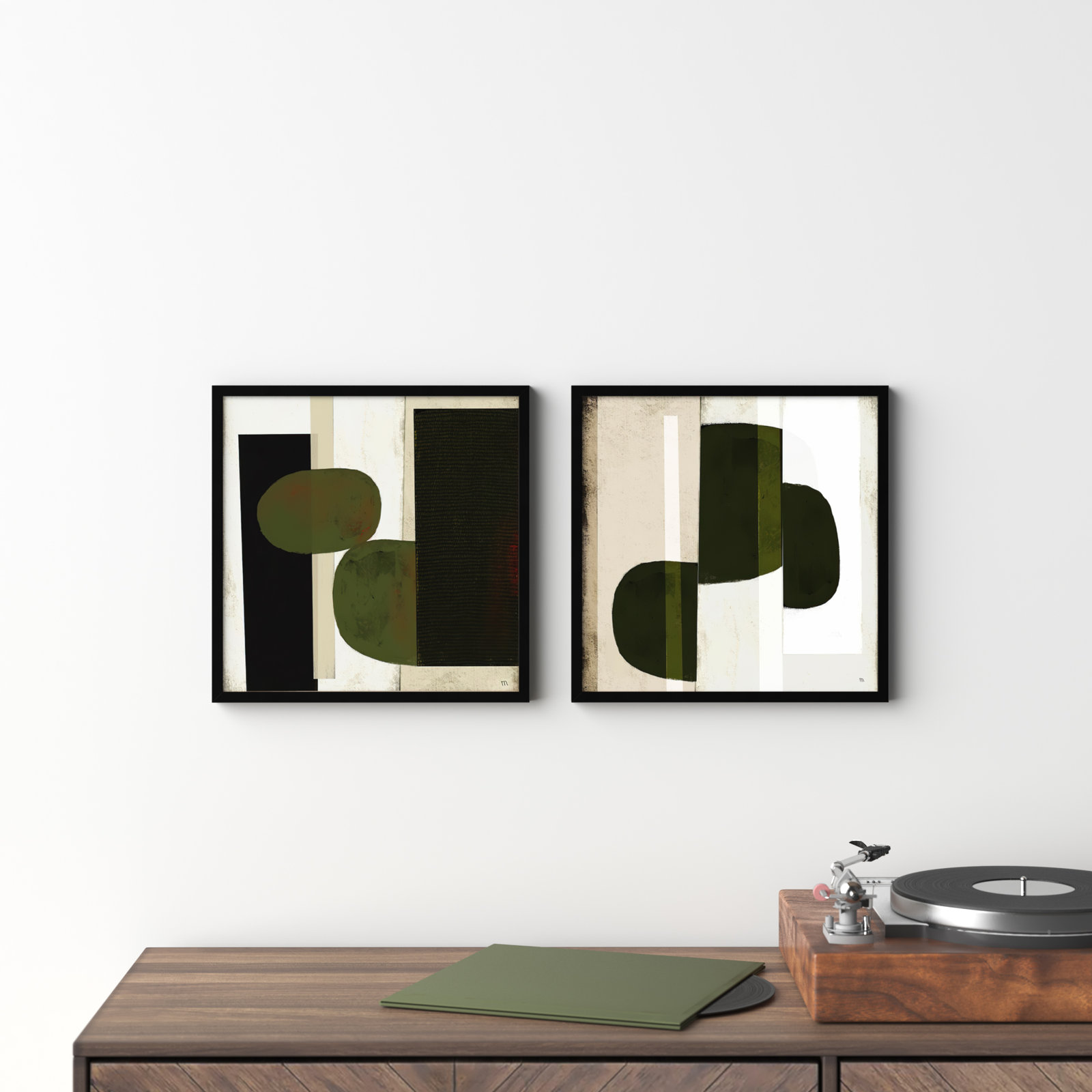 Collage 2-Piece Painting Set, 36" H x 72" W, Black