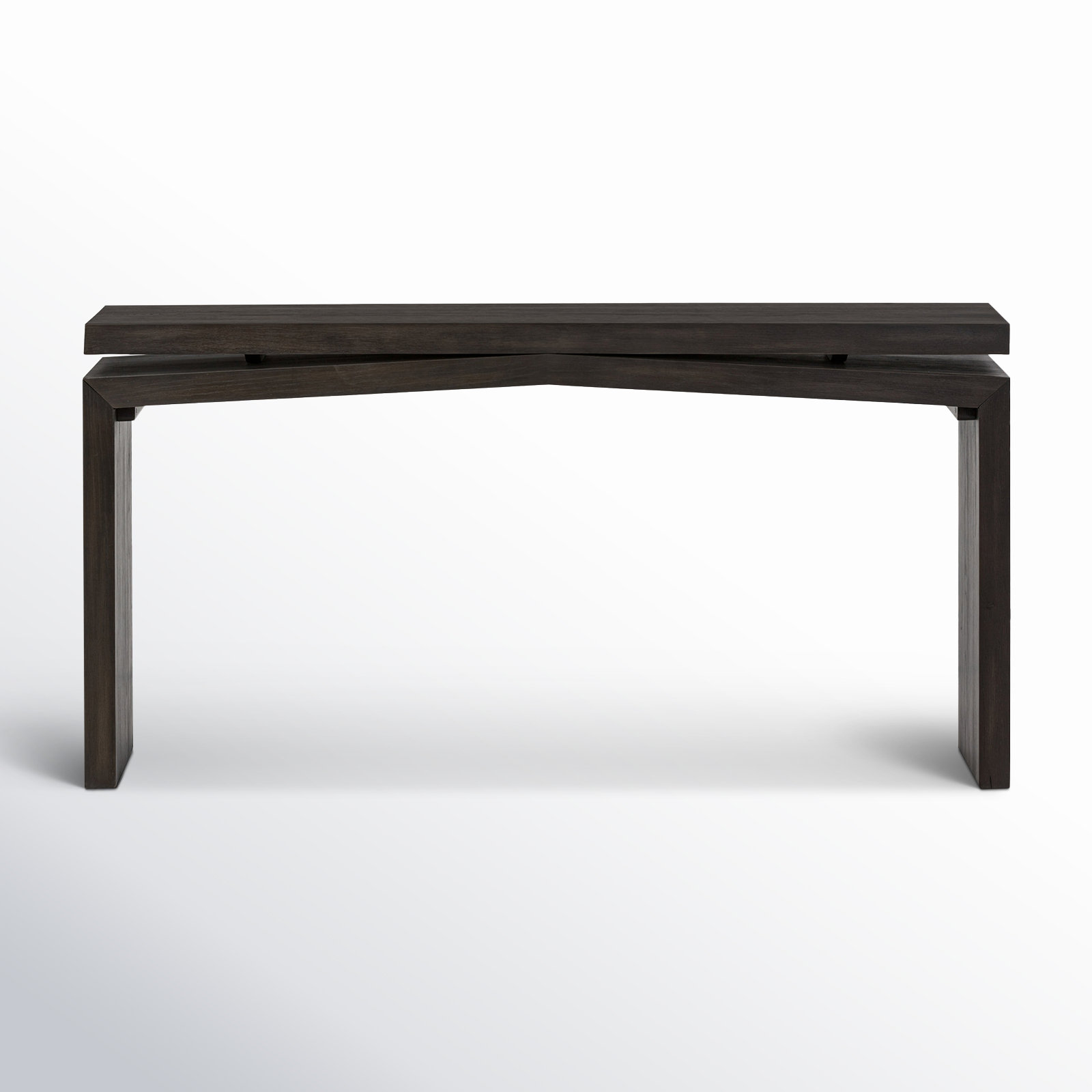 Henn Solid Wood Console Table, Smoked Black, 30.75" H x 60" W x 15" D
