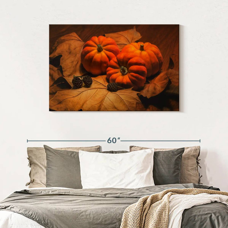 Pommes de pin et citrouilles Yarlin, H 30 po x l 45 po