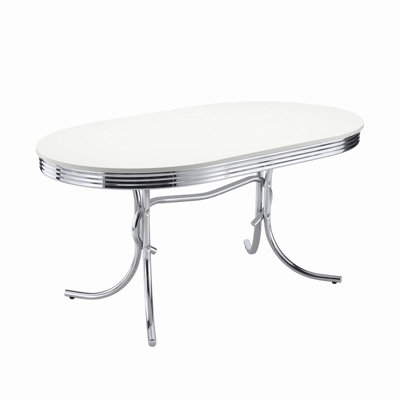 and Chrome Oval Dining Table