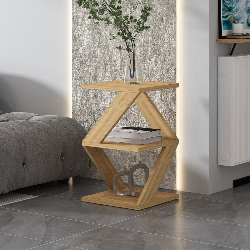 Cambri Cross Legs End Table, Beige