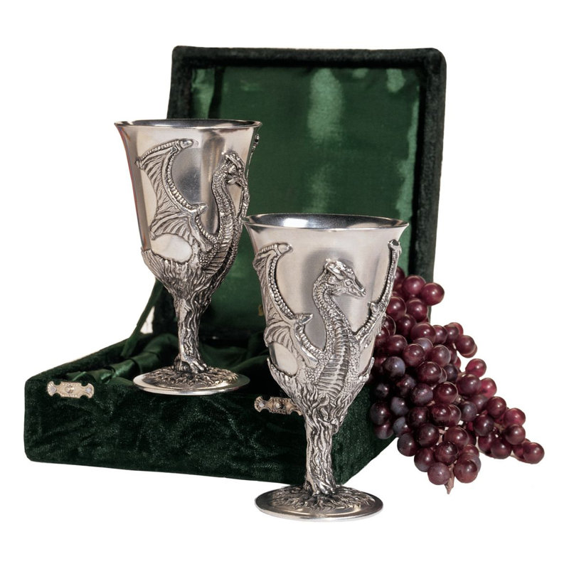 Dragon 8 oz. Pewter Goblet with Gift Box