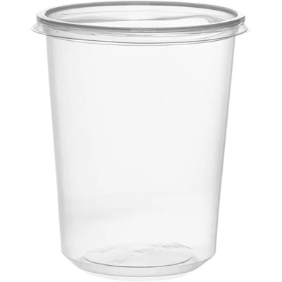 Lightweight Clear Plastic Round Deli Container with Lids 32oz