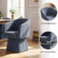 Fauteuil d'appoint pivotant, tissu chenille doux, assise à coussin profond-1583535231