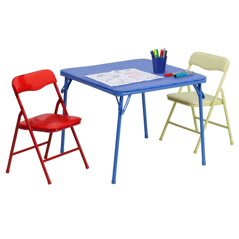 Bergeron 3-Piece Vinyl Kids Activity Table and Chairs Set