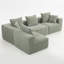 Canapé modulaire modulaire pour le salon, rembourrage en mousse texturée légère, ensemble compressé compact, assemblage simple, ensemble 111 po x 74 po x 24 po-2140374235