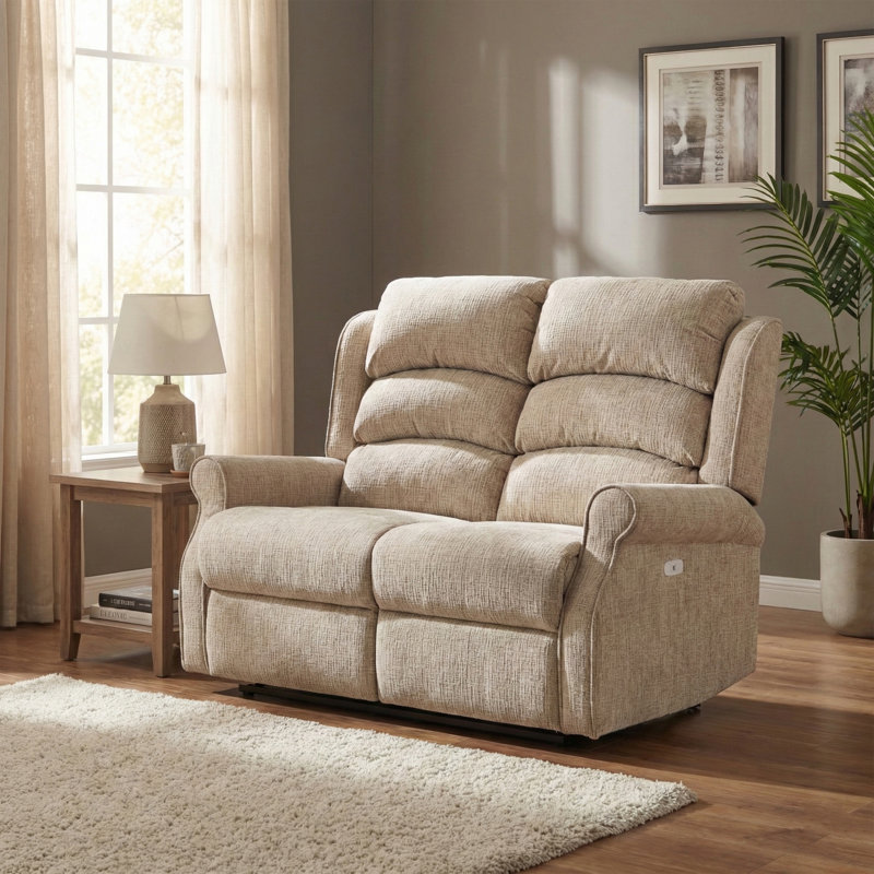 Constantino 2 Seater Electric Reclining Loveseat, Beige