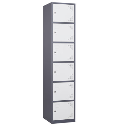 15 Wide Steel Storage Locker with 6 Doors for Employees School Gym Home Office Garage
