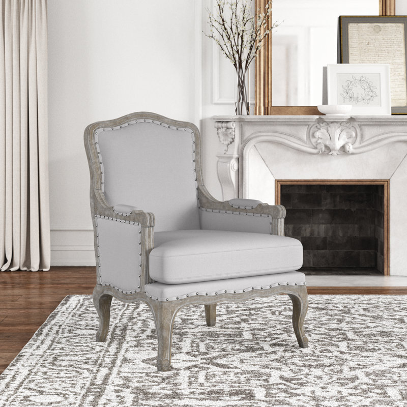 Mahlum Upholstered Armchair, Taupe Polyester
