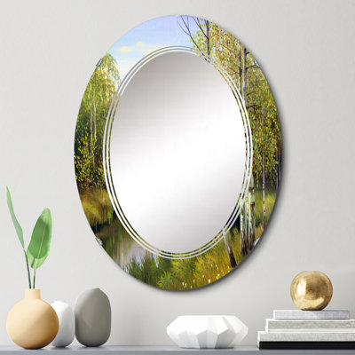Miroir de salle de bain ovale mural