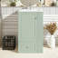Meuble-lavabo autoportant avec lavabo en céramique, trou de robinet simple, rangement en panneau de fibres à densité moyenne, tiroir à fermeture en douceur, tablettes ouvertes et barre à serviettes en pin pour les espaces compacts-154653034