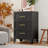 Metal Black 4 Drawer Nightstand-1044543500