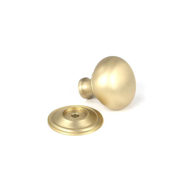 Mushroom Cabinet Knob, Satin Brass, 1.30" Knob Diameter