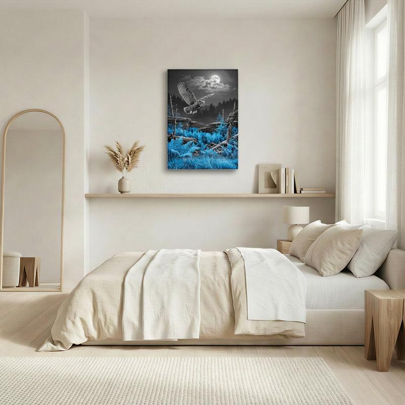 Chouette forêt, reproduction d'art sur toile, ensemble de 1, Toile tendue, H 30 po x l 20 po