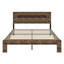 Structure de lit plateforme en bois avec tête de lit à DEL et USB-1021660121