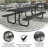 Kristy Commercial Grade Expanded Mesh Metal Outdoor Picnic Table with Anchors-35769256-18937253