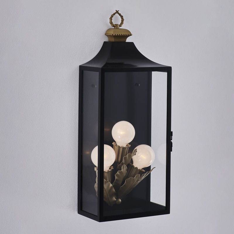 Applique murale d'extérieur noir mat Marge Marge, Trois lumières, H 27 po x l 11 po x P 6 po