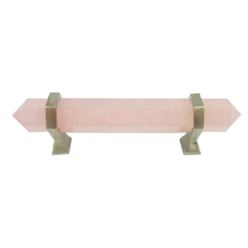 Poignée barre 3 po Rose Quartz, Nickel satiné, 3"