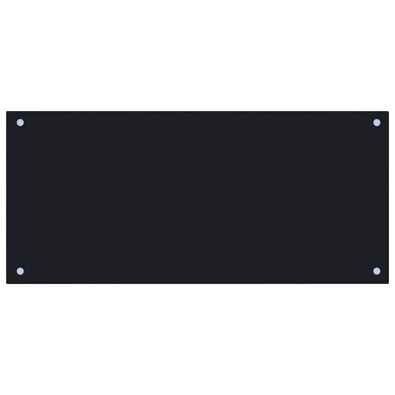 Howland Glass Peel and Stick Field Tile, 40cm H x 90cm W, Black