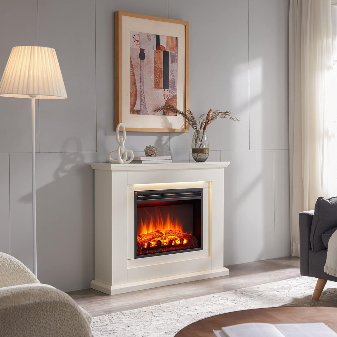 FLAMME Evora Electric Fireplace with surround 2kW Fireplace Heater White Multiple Colours Available