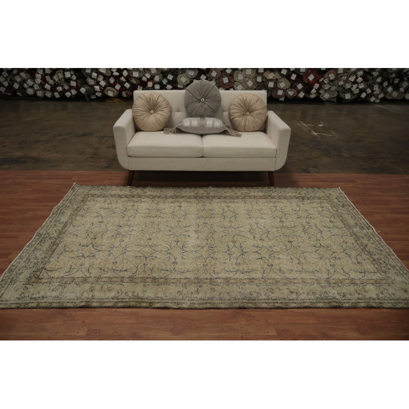 Elegant Beige Distressed Area Rug