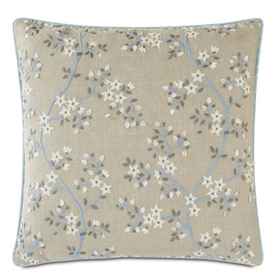 Amberlynn Embroidered Decorative Square Pillow Cover & Insert