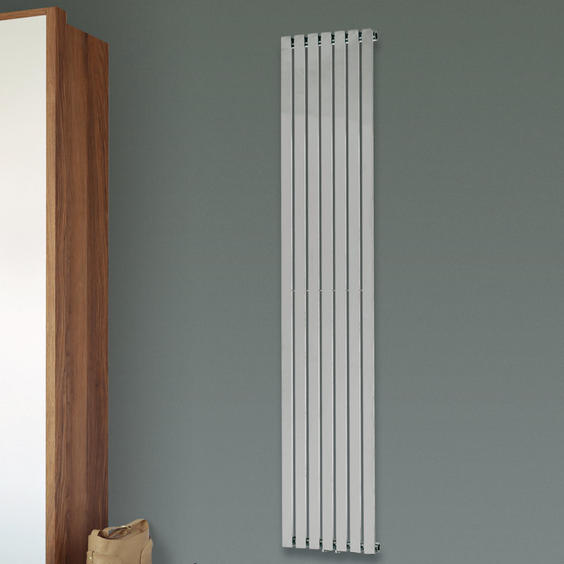 Lourdes Horizontal And Vertical Designer Radiator, Chrome, 180cm H x 48cm W x 4.8cm D