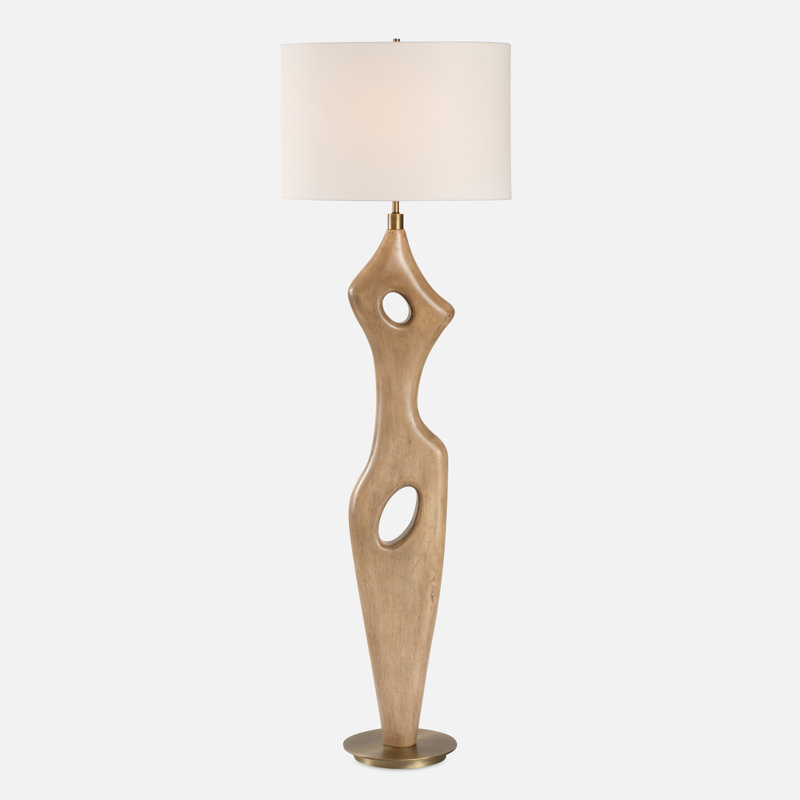  Lampe sur pied en bois massif Almyra