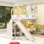 Lit superposé en bois avec glissière et escalier de rangement-650167718