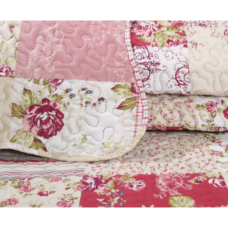Pinsonic Traditional Patchwork Quilt, King Quilt + 2 Shams