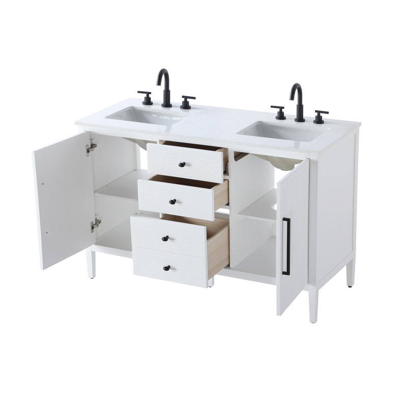 Meuble-lavabo double 54 po, Blanc