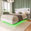 5ft Upholstered Bed With Headboard And 2 Lamps-1808972187
