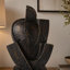 Décoration de table, sculpture de style cubiste avec base, résine gris foncé 11 pouces