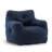 Compression 37"W Soft Teddy Adult Foam Filled Bean Bag Chairs,Dark Blue-1958151239