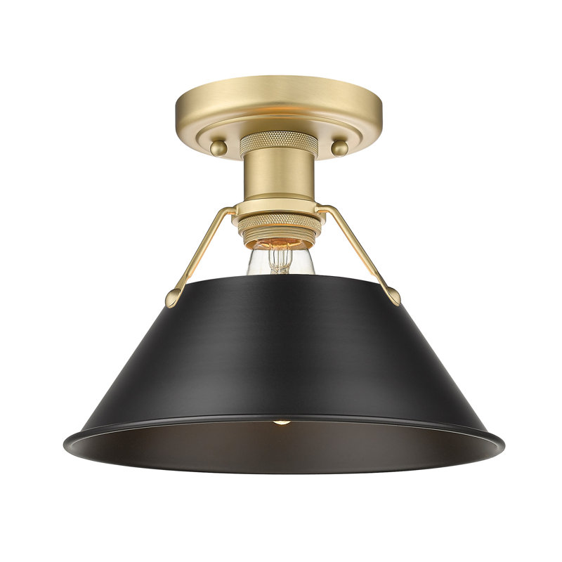 Weatherford Flush Mount, Matte Black, Brushed Champagne Bronze