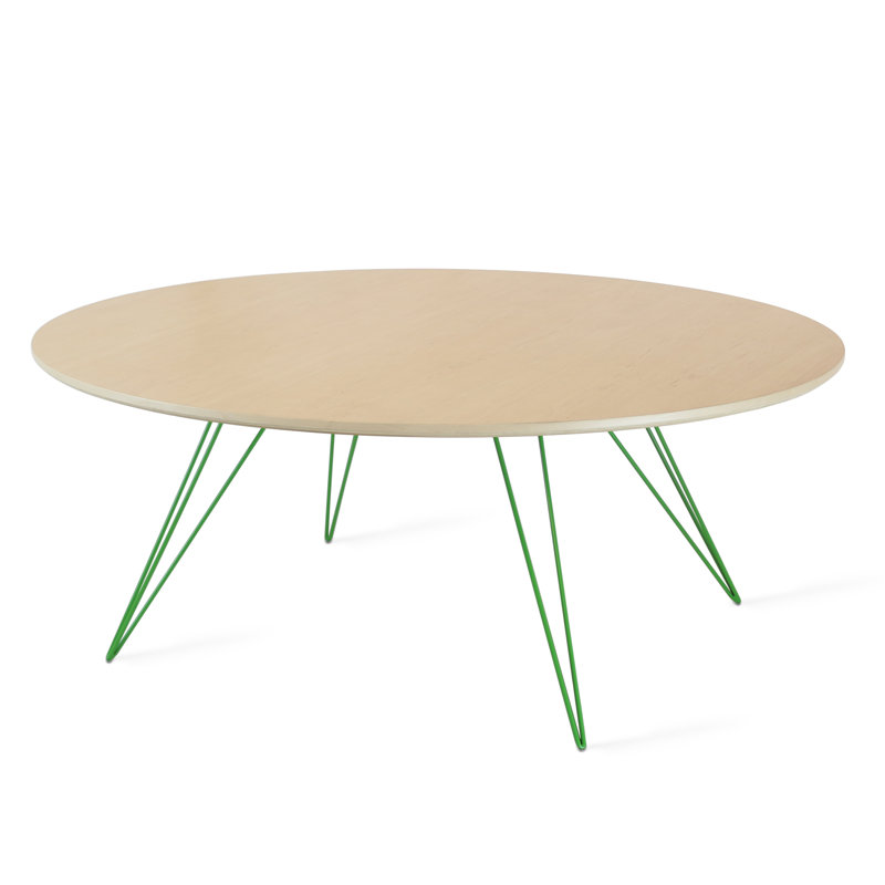 Williams Single Coffee Table, Green, 18" H x 46" W x 40" D, Maple