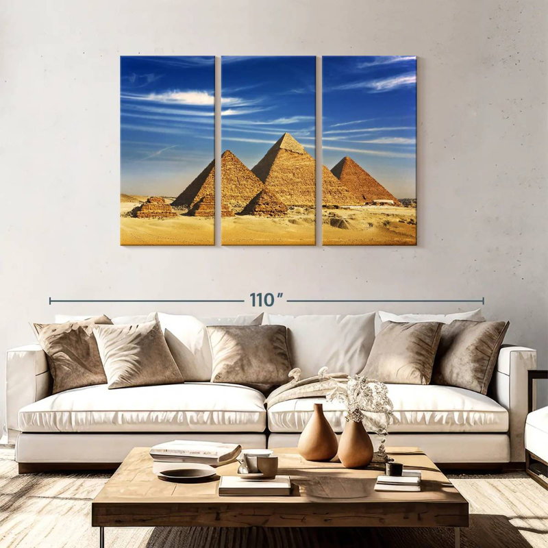 Pyramides égyptiennes de Gizeh Adella, H 48 po x l 74 po