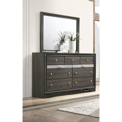 Commode standard 9 tiroirs avec miroir Blanding