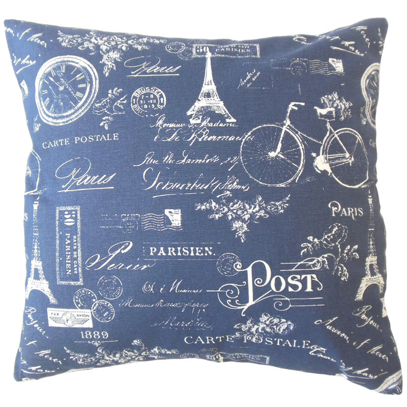 Dalayne Cotton Reversible Throw Pillow, 20" x 20", Indigo