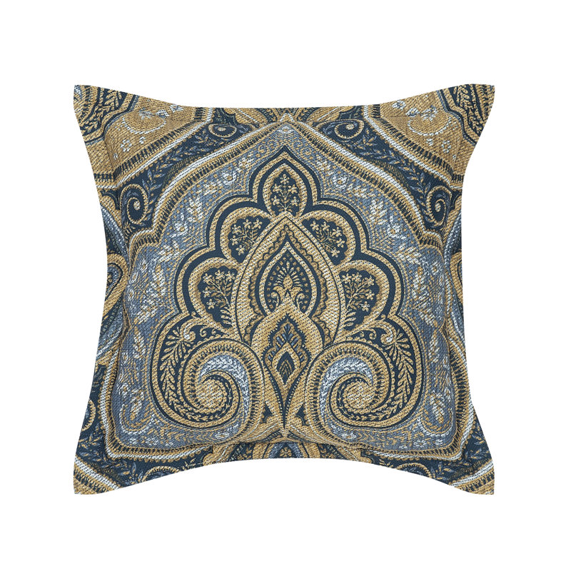 Coussin décoratif carré Messina 18 po bleu marine