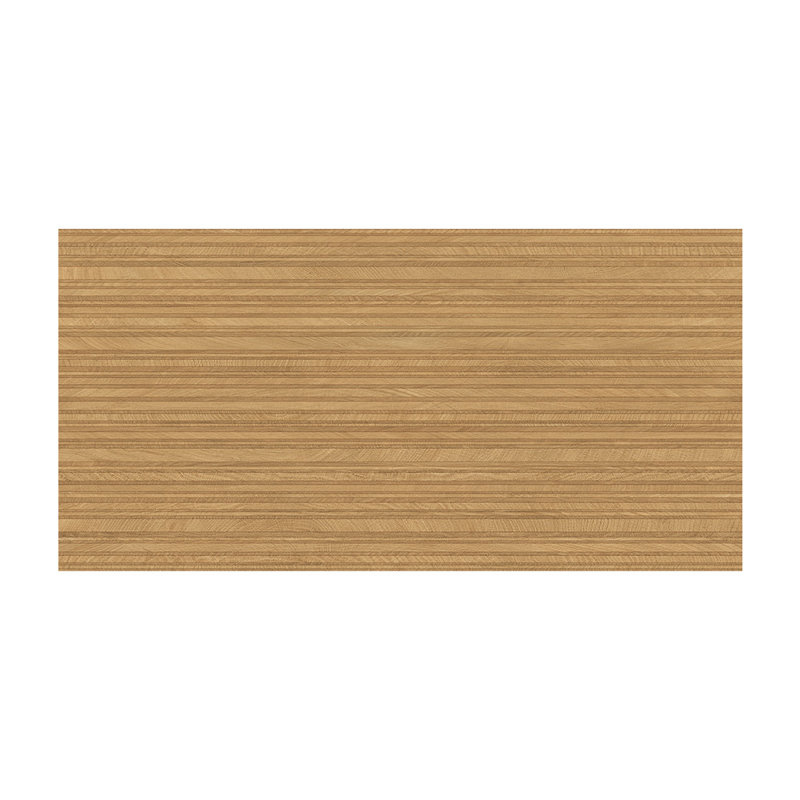 Bespoke Wood 24X48 3D Slat Noyer, Beige foncé