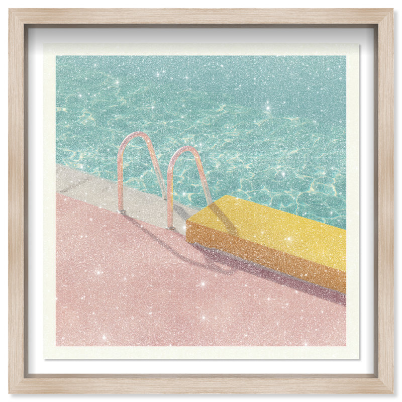 Poolside Symmetry II Print by Oliver Gal, 21.5"H x 21.5"W, Natural Oak Shadowbox