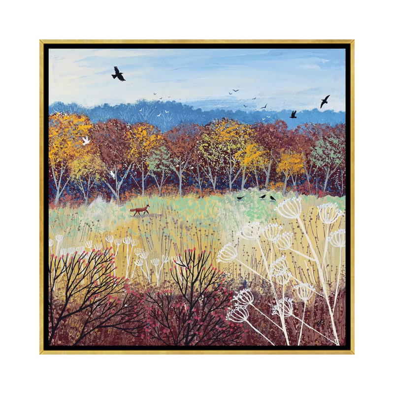 Or bruni par Jo Grundy, reproduction d’art, Pas de tapis, H 37 po x l 37 po x P 1,5 po, Toile encadrée d'or