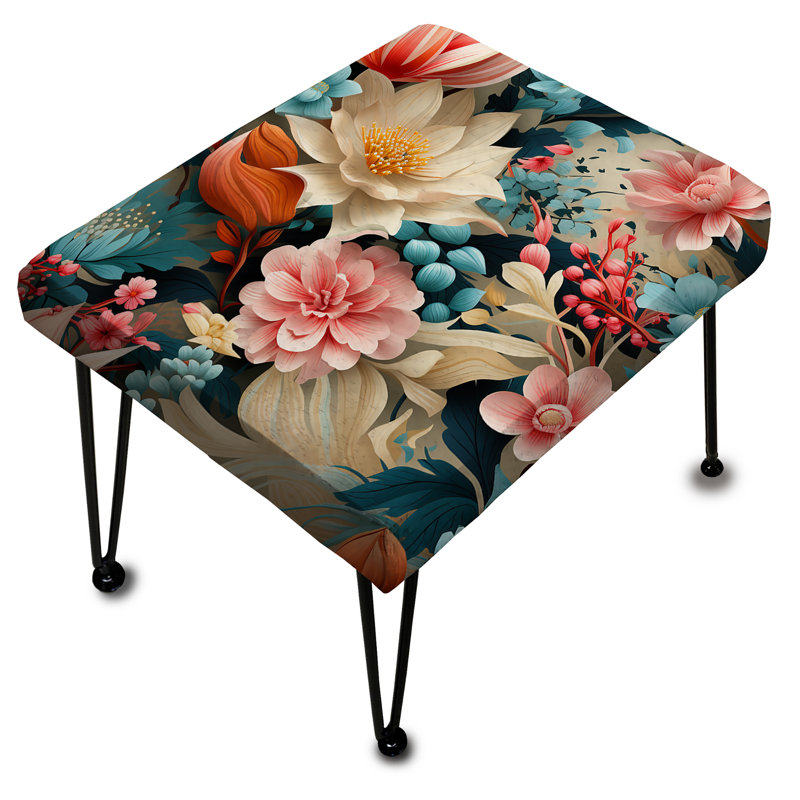Doux couleur Paisley Garden Playfulness - Repose-pieds rectangulaire damassé