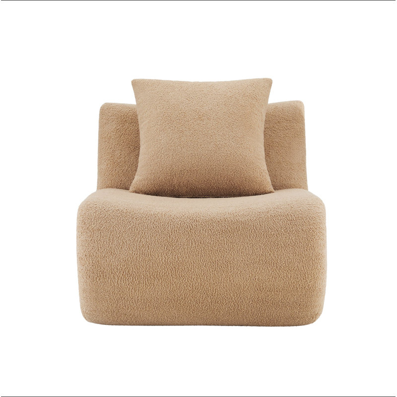 Canapé sans accoudoirs avec tissu Teddy, Combinaison chameau