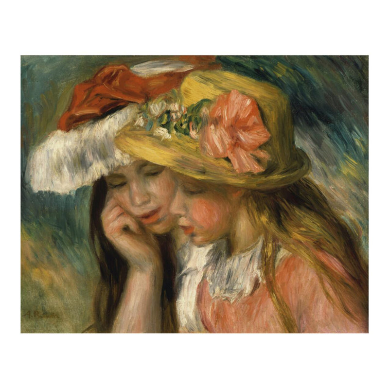 «Têtes de deux jeunes filles» par Pierre-Auguste Renoir, H 22 po x l 28 po