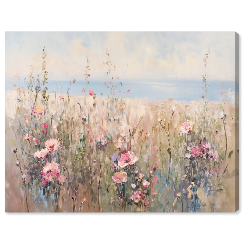 «Rosy Garden Whisper» par Art Remedy, H 24 po x l 30 po, Toile tendue