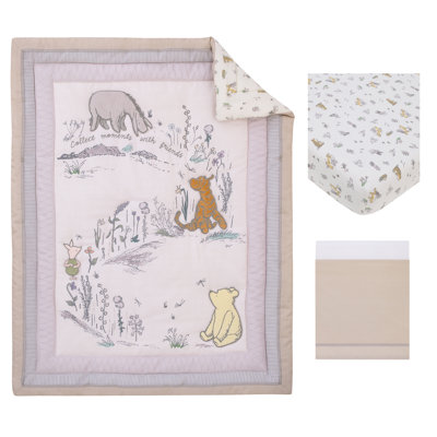 NoJo Classic Pooh - Naturally Friends 3 Piece Crib Bedding Set
